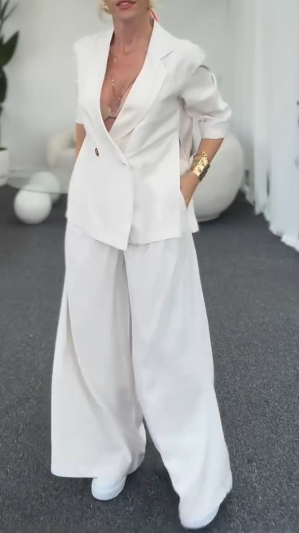 Women Lapel Jacket + Pants Temperament Commuter Suit