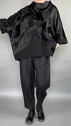 Women Round Neck Patchwork Top + Pants Casual Suit