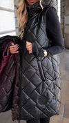 Women Hooded Casual Long Cotton Vest