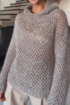 Women Casual Shiny Hollow Hooded Sweater