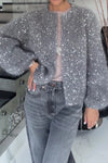 Women Casual Sequin Cardigan Sweater