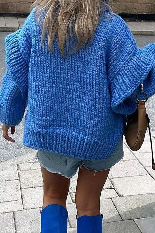 Women Casual Warm Oversized Turtleneck Long Sleeve Sweater