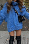 Women Casual Warm Oversized Turtleneck Long Sleeve Sweater