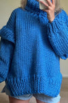 Women Casual Warm Oversized Turtleneck Long Sleeve Sweater
