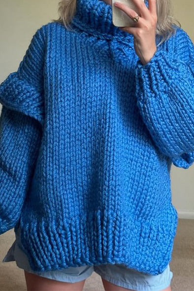 Women Casual Warm Oversized Turtleneck Long Sleeve Sweater