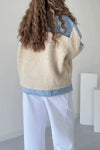 Women Casual Contrast Plush Panelled Jacket
