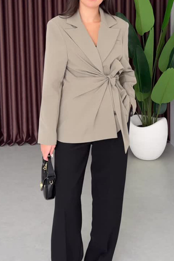 Women Fashion Asymmetrical Lace-Up Blazer