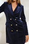 Women Classic Elegant Velvet Long Blazer
