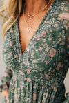 Women V-neck Printed Patchwork Casual Dress