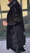 Women Stand Collar Printed Letters Temperament Casual Long Jacket