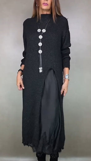 Women Sweater + Suspender Inner Dress Casual Suit