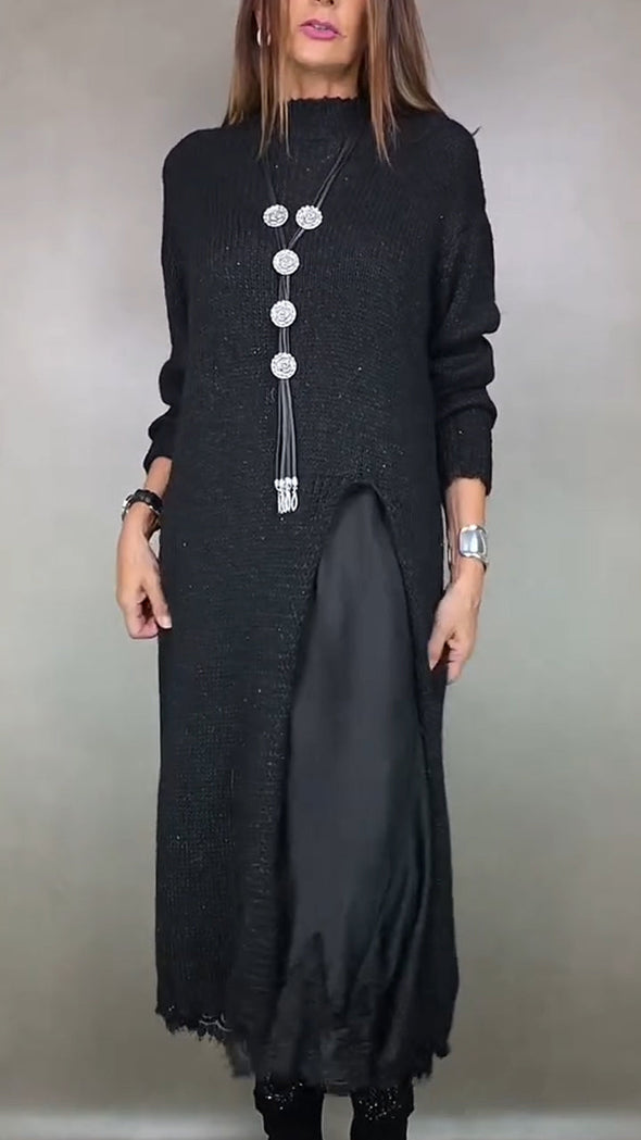 Women Sweater + Suspender Inner Dress Casual Suit
