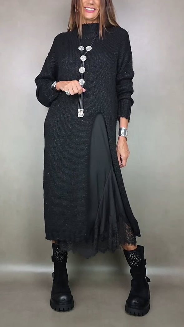 Women Sweater + Suspender Inner Dress Casual Suit