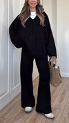 Women Lapel Solid Color Casual Suit