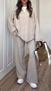 Women Lapel Solid Color Casual Suit