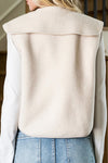 Women Casual Plush Warm Large Lapel Claw Button Vest Jacket