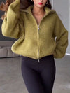 Women Lapel Casual Knitted Coat