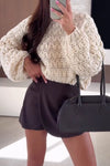 Women Casual Textured Long Sleeve Sweater