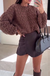 Women Casual Textured Long Sleeve Sweater