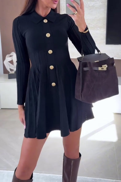 Women Elegant Fitted Long Sleeve Knit Dress