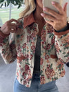 Women Lapel Printed Casual Jacket