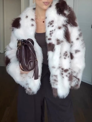 Women Lapel Plush Temperament Casual Coat