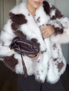 Women Lapel Plush Temperament Casual Coat