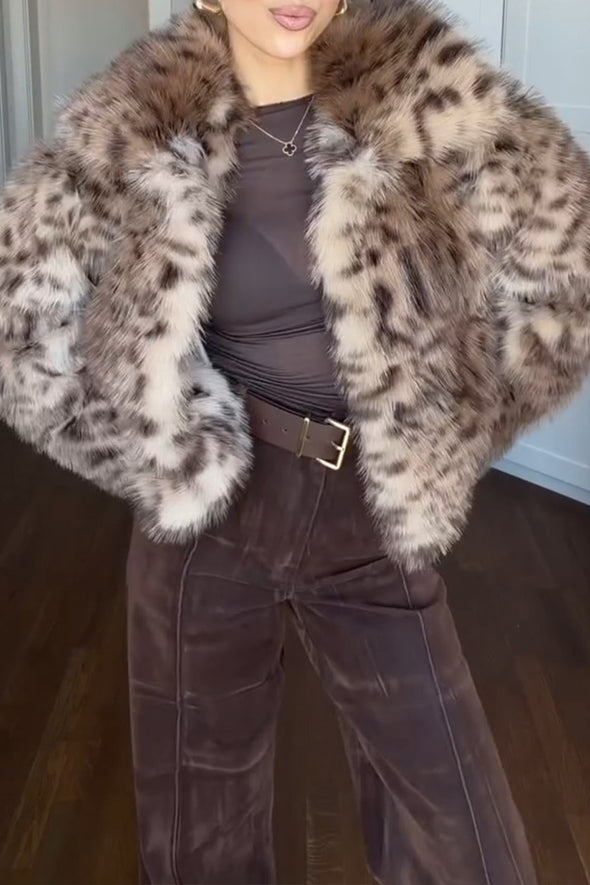 Women Lapel Plush Temperament Casual Coat