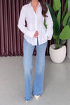 Women Elegant Work Waist Long Sleeve Shirt