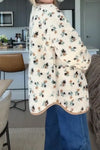 Women Casual Floral Sherpa Jacket