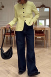 Women Elegant Office Crew Neck Short Jacket