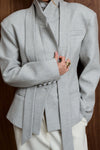 Women Elegant Office Tie Blazer