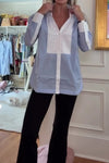 Women Elegant Office Contrast Panel Shirt