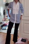 Women Elegant Office Contrast Panel Shirt