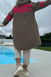 Women Plush Printed Letter Casual Coat