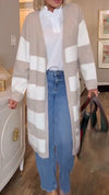 Women Contrasting Color Casual Knitted Cardigan