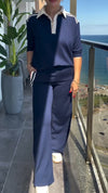 Womens Lapel Striped Casual Suit