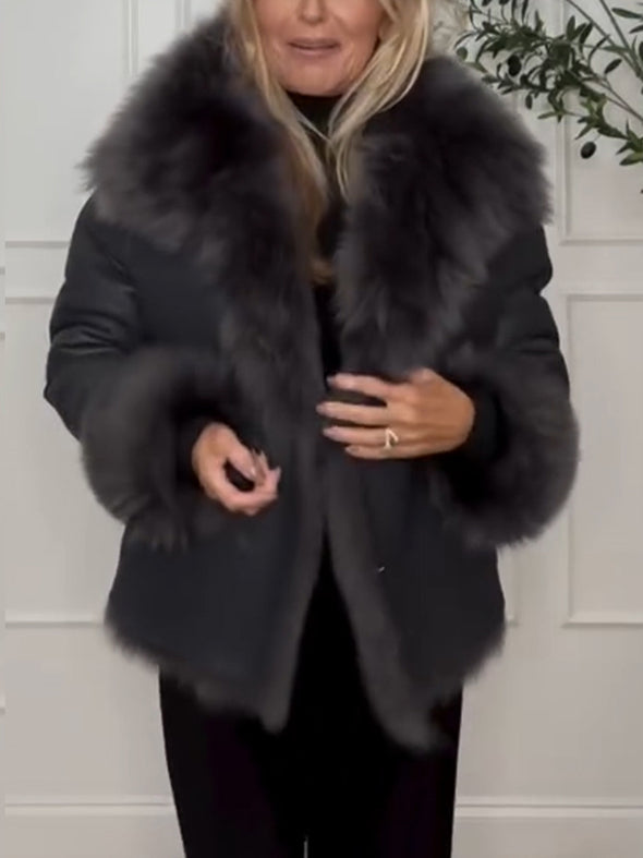 Women Fur Collar Temperament Casual Coat