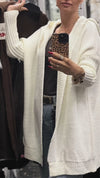 Women Hooded Solid Color Knitted Cardigan