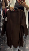 Women Hooded Solid Color Knitted Cardigan