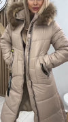Women Fur Collar Long Down Jacket