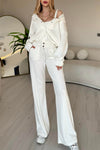 Women Solid Color Casual Three-piece Suit