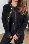 Women Elegant Thick Woven Textured Raw Edge Coat