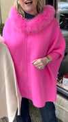Women Fur Collar Solid Color Casual Coat