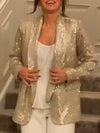 Women Lapel Sequined Temperament Commuter Suit Jacket