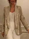 Women Lapel Sequined Temperament Commuter Suit Jacket