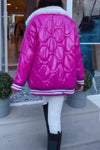 Women Casual Warm Fur Collar Contrast Color Stitching Denim Jacket