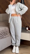 Women Button-down Hooded Jacket + Pants Casual Suit