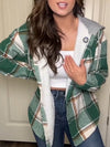 Women Plaid Hooded Fleece-lined Casual Jacket