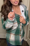 Women Plaid Hooded Fleece-lined Casual Jacket